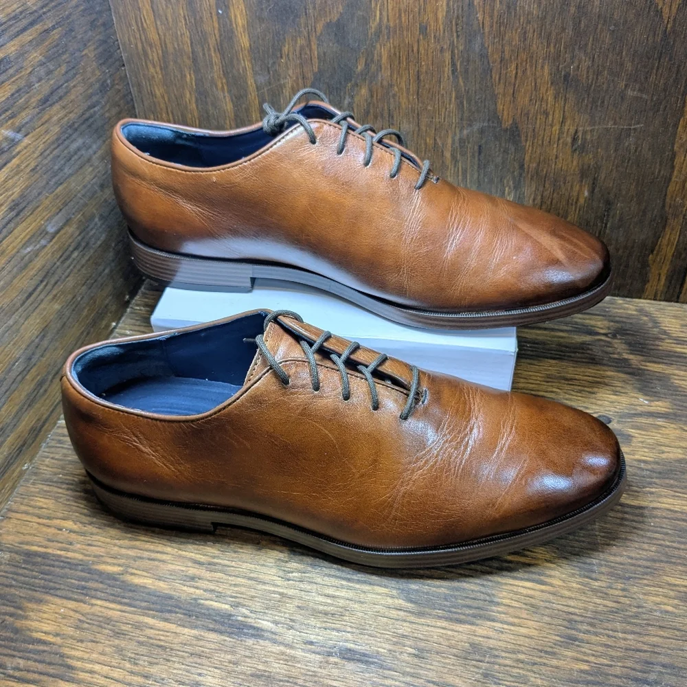 Cole Haan Jefferson Grand.OS Wholecut Shoes Men's 10 Brown Leather Oxford Shoes‎
